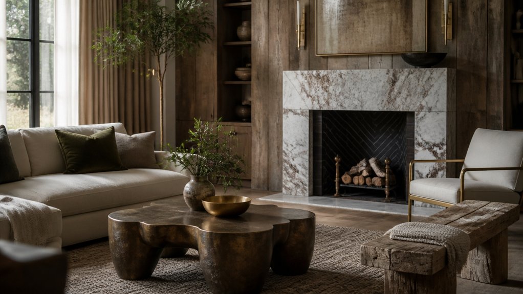 The Art of Layering Reclaimed Wood, Marble and Metal for a Sophisticated Interior